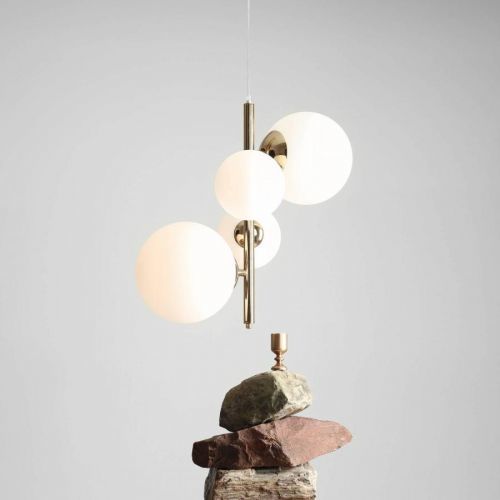 Závesná lampa Bloom, 4-plameňová, zlatá