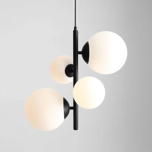Závesná lampa Bloom, 4-plameňová, čierna