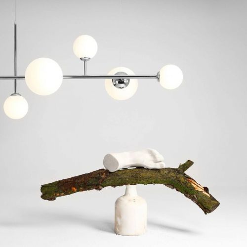 Závesná lampa Dione, 6-plameňová, chróm