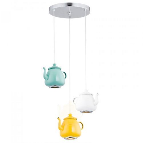 Závesná lampa Jasse tvar kanvice 3-pl. viacfarebná