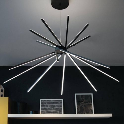 Závesné LED svietidlo Shanghai 8-pl. 4 000K čierne