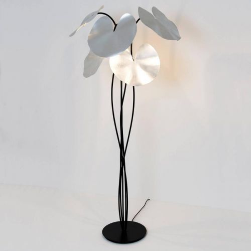 Stojaca lampa Controversia, LED tienidlo striebro