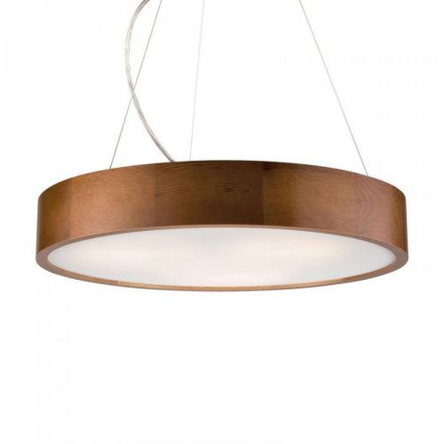 Závesná lampa Kerio, Ø 47 cm, rustikálna borovica