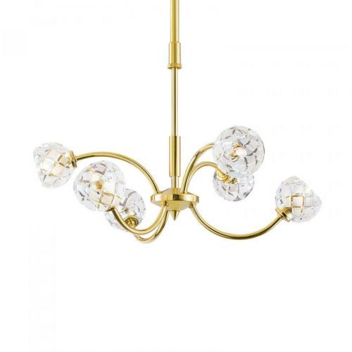 Závesná lampa Maderno olovnatý krištáľ zlato 51cm