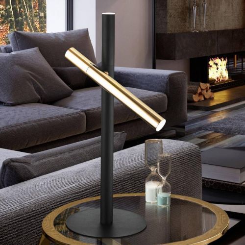Stolná LED lampa Varas, čierna/zlatá, 2-plameňová