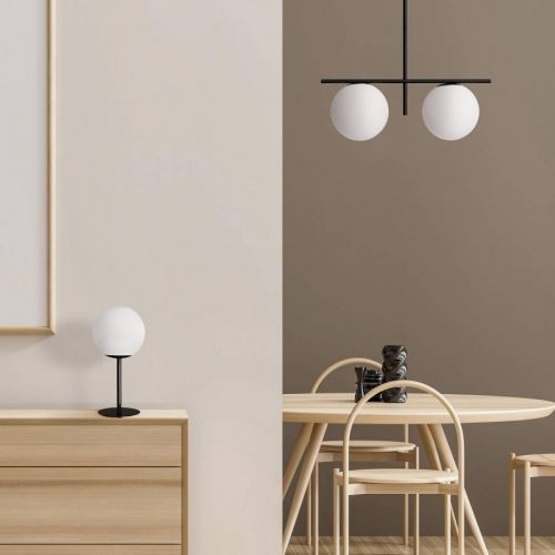 Závesná lampa Jugen, čierna/biela, 2-plameňová
