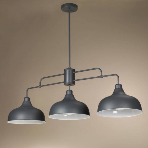 Závesná lampa Oslo s 3 sivými kovovými tienidlami