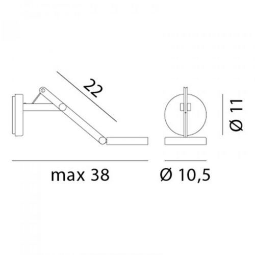 Rotaliana String W0 DTW nástenné svietidlo Ag Ag