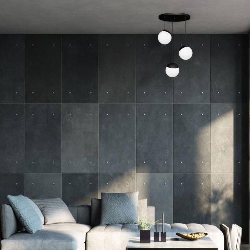Závesná lampa Sfera 3-plameňová sklo/kov čierna