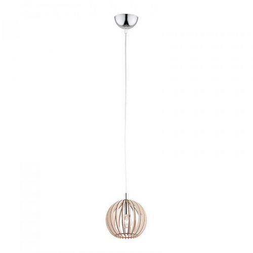 Závesná lampa Paz z drevených lamiel, guľa Ø 17 cm