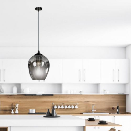 Závesná lampa Starla 1-plameňová, sklo grafit