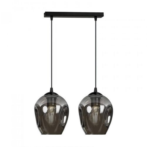 Závesná lampa Starla 2-plameňová, sklo grafit