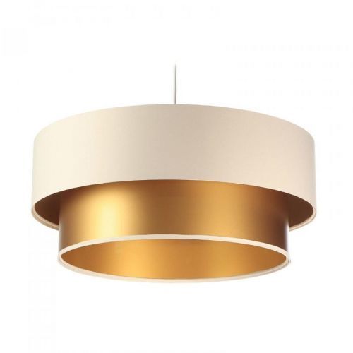 Závesná lampa Dorina, krémová/zlatá, Ø 40 cm