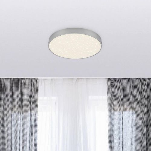 Stropné LED svietidlo Flame Star Ø 21,2cm striebro