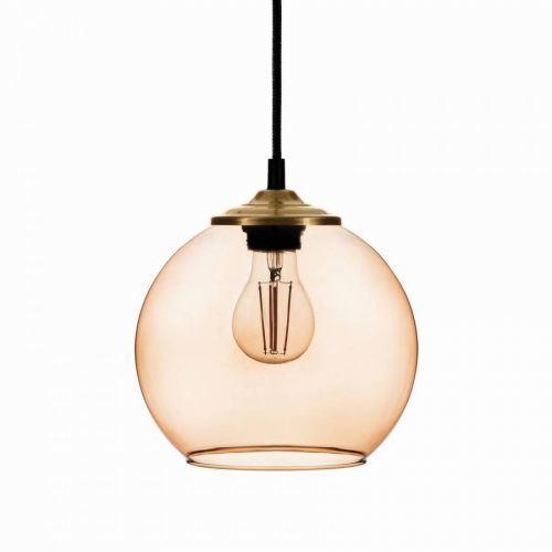 Závesná lampa Ball tienidlo guľa svetlohnedá Ø20cm