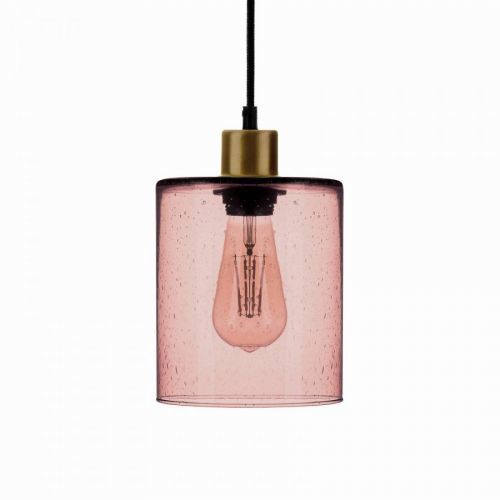 Závesná lampa Sóda sklenené tienidlo ružová Ø 15cm