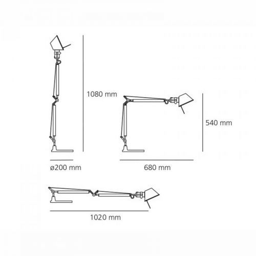 Artemide Tolomeo Mini stolná Al podstavec 3 000 K