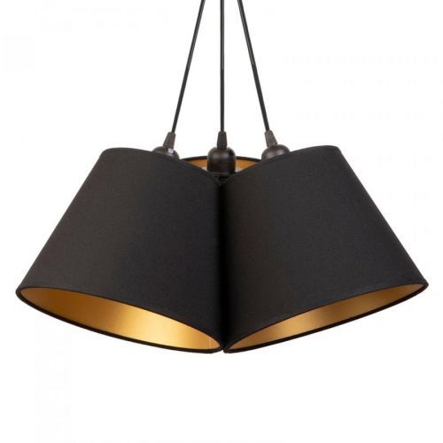 Závesná lampa Twiggy, 3-plameňová, čierna