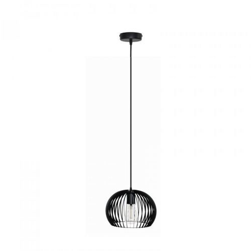 Závesná lampa Larus z čiernej ocele, 1-plameňová
