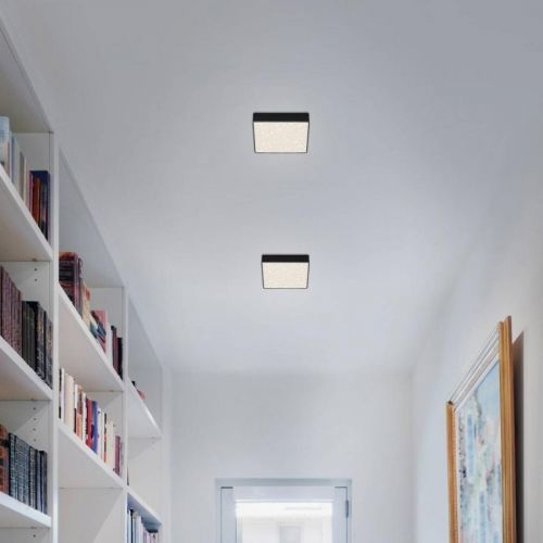 Stropné LED svetlo Flame Star 15,7x15,7 cm čierna