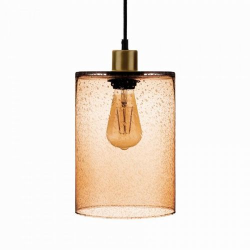Závesná lampa Sóda valec sklo svetlohnedá Ø 18 cm