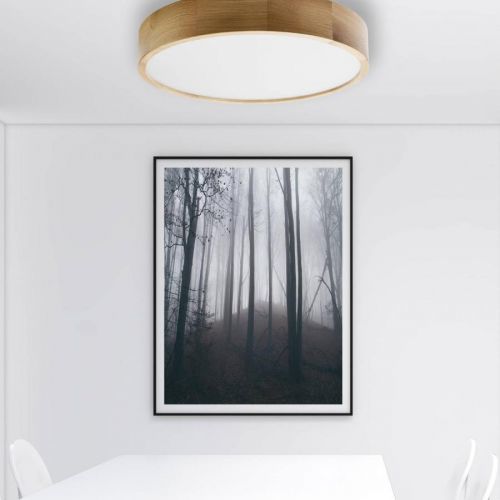 Stropné svietidlo Cleo DR475 snímač, dub Ø 48 cm