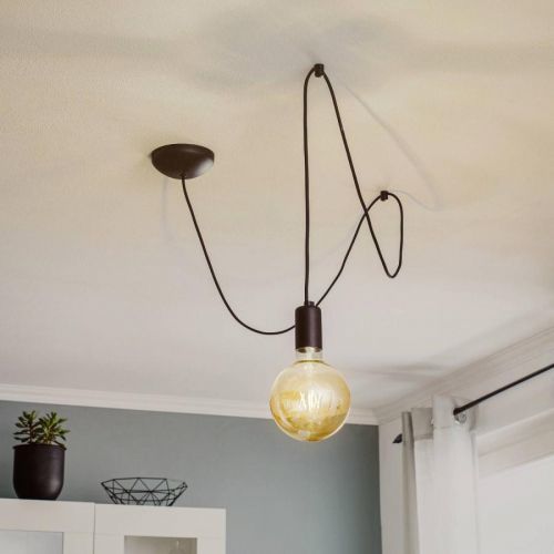 Závesná lampa Spider, čierna, 1-plameňová