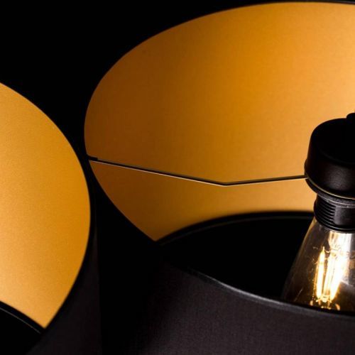 Závesná lampa Roto 3 čierna tienidlo vnútri zlaté
