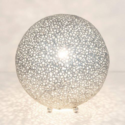 Stolná lampa Lily Grande, Ø 43 cm, striebro