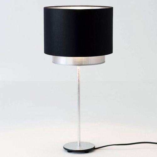 Stolná lampa Mattia, chintz-čierna/strieborná