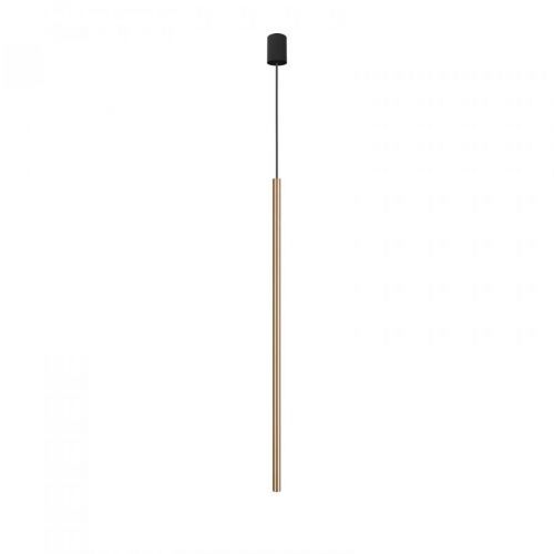 Závesná lampa Laser 1-pl., mosadz, tienidlo 100 cm