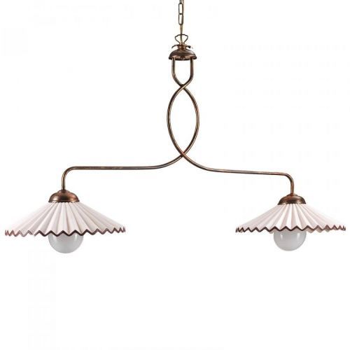 Závesná lampa Rosina 2-pl., svetloružová/bronz