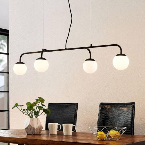 Lucande Rama LED závesná lampa, sklenené tienidlá