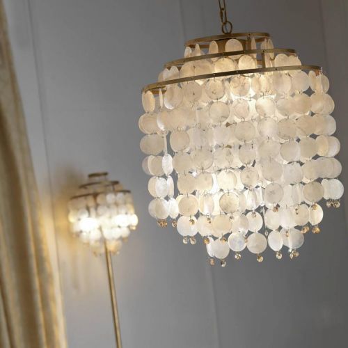 Závesná lampa Ruben tienidlo z perleťových dosiek