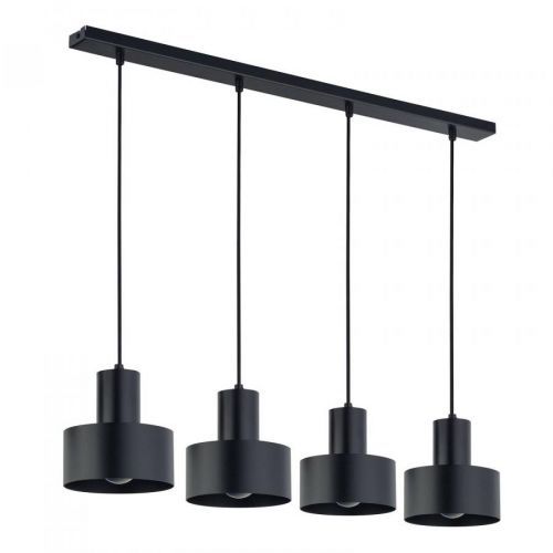Závesná lampa Rif 4, lineárna 4-plameňová, čierna