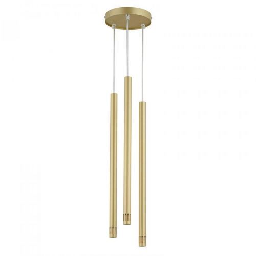 Závesná lampa Sopel Laser, 3-plameňová, zlatá