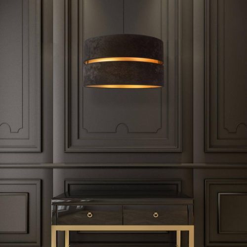 Závesná lampa Duo čierna/zlatá Ø 40 cm 1-plameňová