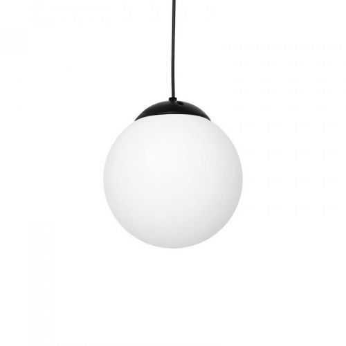 Závesná lampa Lima, opálové sklo, čierna, 1-pl.