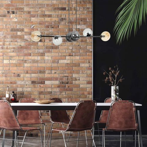 Závesná lampa Glassy 6-pl. sklo grafit/jantár/číra