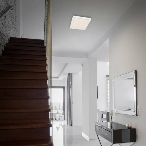 Stropné LED svetlo Flame Star 21,2 x 21,2 cm biela