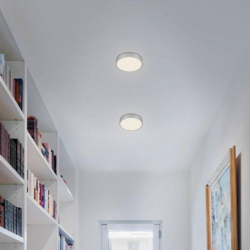 Stropné LED svietidlo Flame Star Ø 15,7cm striebro