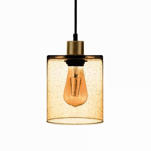 Závesná lampa Sóda sklenené tienidlo žltá Ø 15 cm