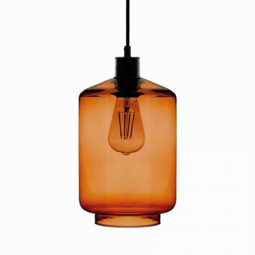 Závesná lampa Tube sklenené tienidlo jantár Ø 17cm
