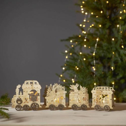 LED dekoratívne svetlo Yuletide ako vianočný vlak