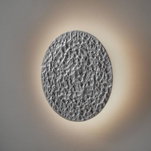Nástenné LED svietidlo Meteor, Ø 27 cm, striebro
