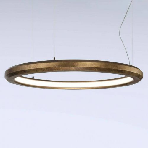 Závesné LED svietidlo Materica vnútri 90 cm mosadz