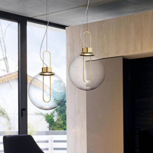 Modo Luce Orb závesné LED, mosadzné, Ø 40 cm