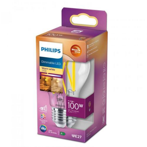 Philips LED Classic WarmGlow E27 A60 11,5W číra