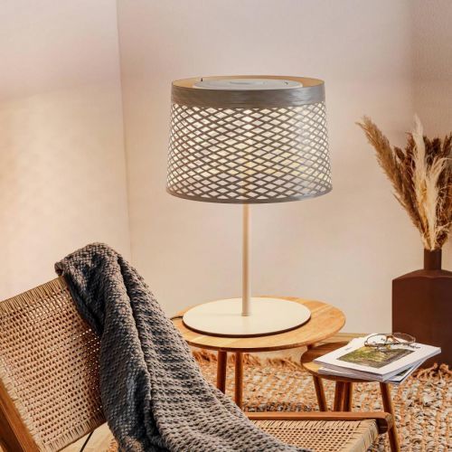 Foscarini Twiggy Grid XL stolová LED lampa, greige