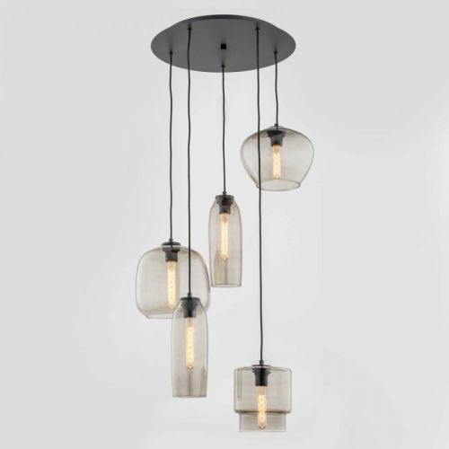 Závesná lampa Svala so sklenenými tienidlami 5-pl.